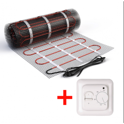 Изображение №1 - Теплый пол нагревательный мат (7 кв.м.) + механический терморегулятор